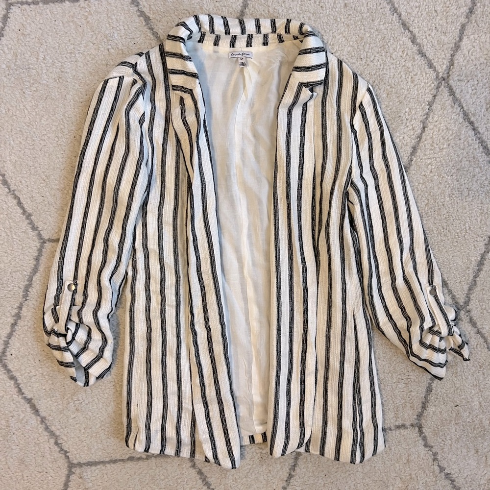 Black and white striped blazer